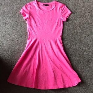 Neon pink skater style dress